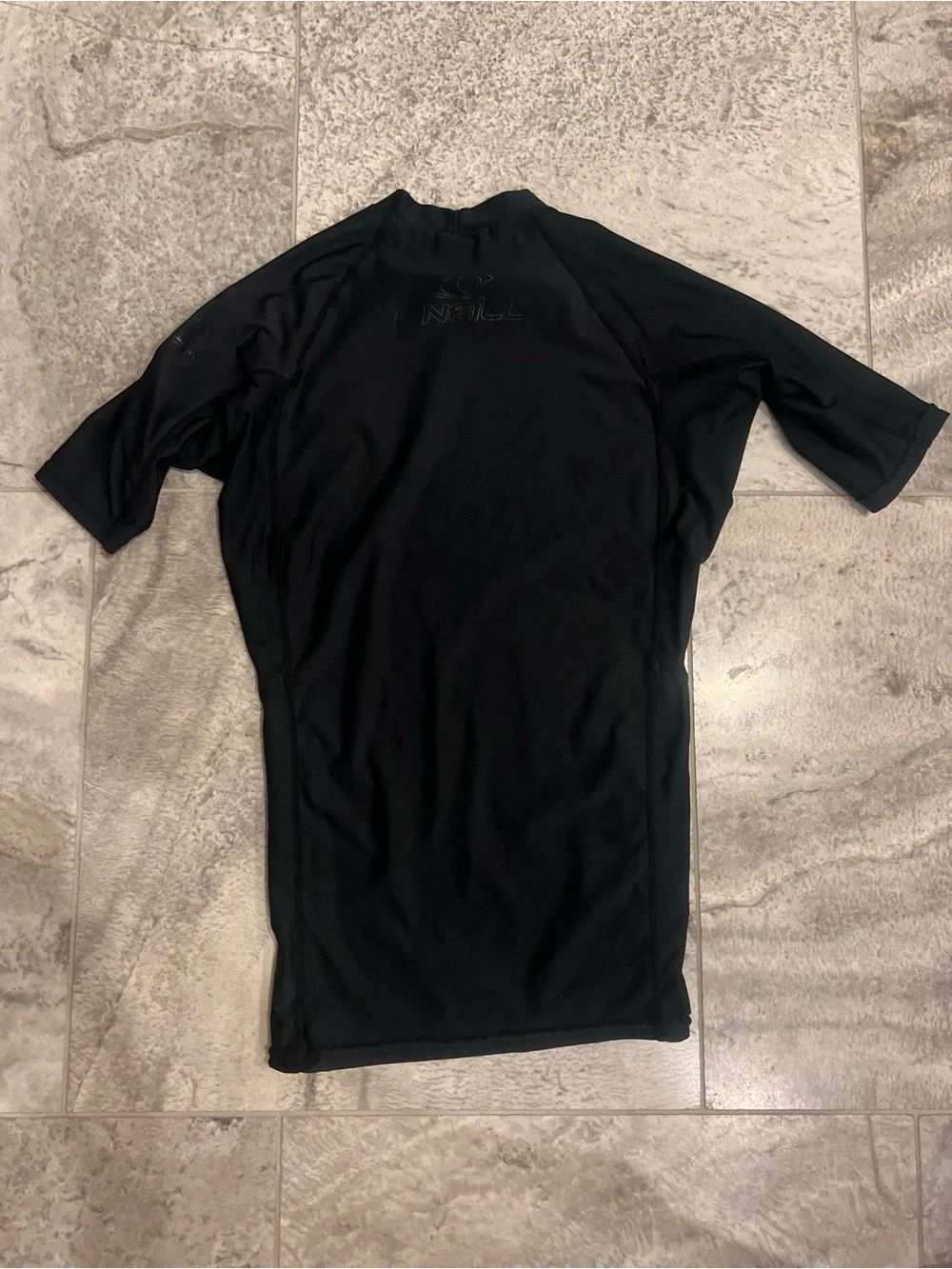 O'Neill Men's Black Short-Sleeve Rash Guard Swim Top